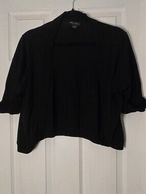 Women’s Black Open-Front Cropped Cardigan by